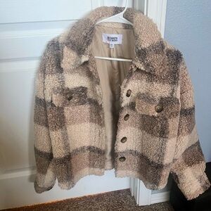 Plaid Sherpa jacket